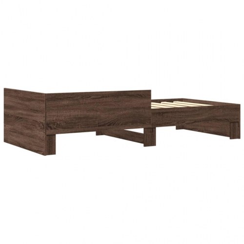 Sengeramme 100x200 cm uden madras konstrueret træ brunt eg