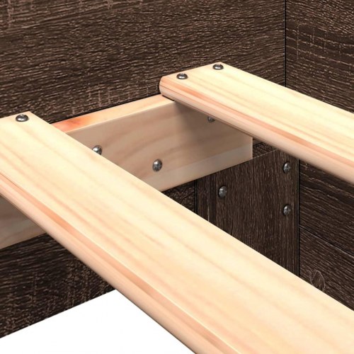 Sengeramme 100x200 cm uden madras konstrueret træ brunt eg