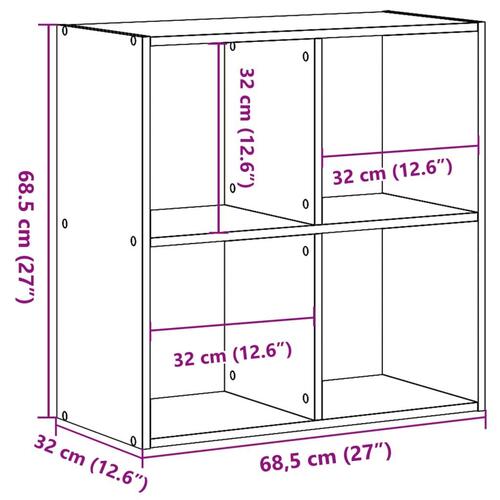 Skab 68,5x32x68,5 cm konstrueret træ sort