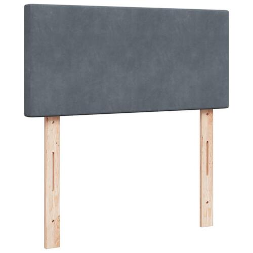 Kontinentalseng med madras 80x200 cm fløjl mørkegrå