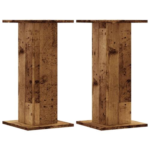 Højtalerstativer 2 stk. 30x30x60 cm konstrueret træ antikt træ