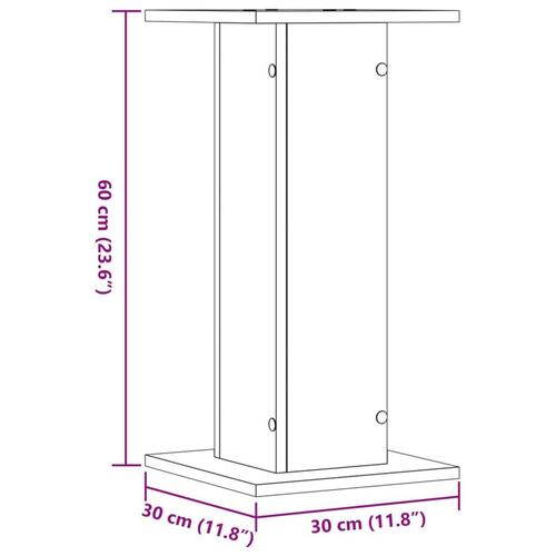 Højtalerstativer 2 stk. 30x30x60 cm konstrueret træ antikt træ