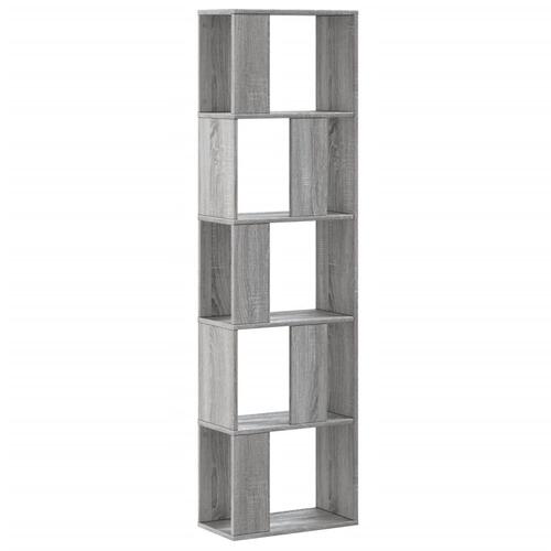 Bogreol 45x23,5x162,5 cm 5 hylder konstrueret træ grå sonoma