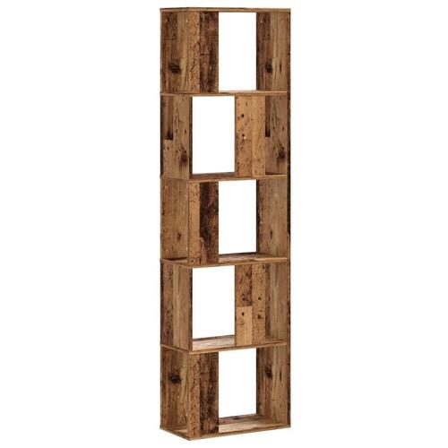 Bogreol 45x23,5x162,5 cm 5 hylder konstrueret træ gammelt træ