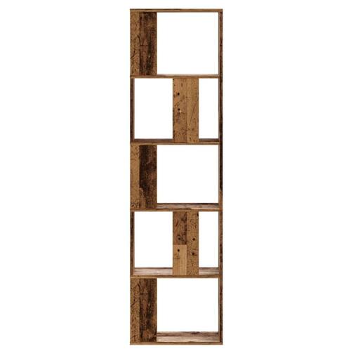 Bogreol 45x23,5x162,5 cm 5 hylder konstrueret træ gammelt træ