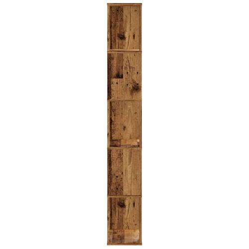 Bogreol 45x23,5x162,5 cm 5 hylder konstrueret træ gammelt træ