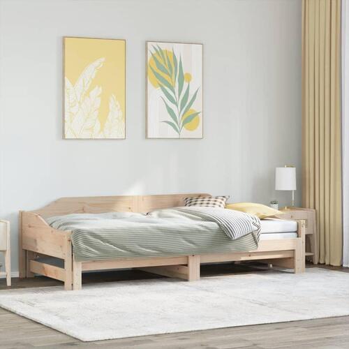 Daybed med udtræk 90x190 cm massivt fyrretræ