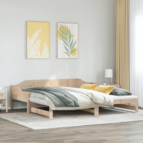 Daybed med udtræk 90x190 cm massivt fyrretræ