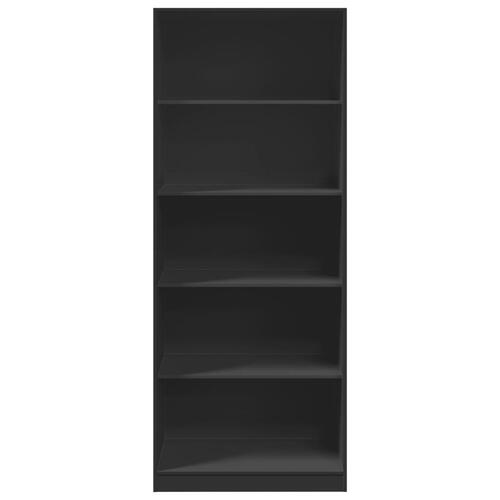 Klædeskab 80x50x200 cm konstrueret træ sort
