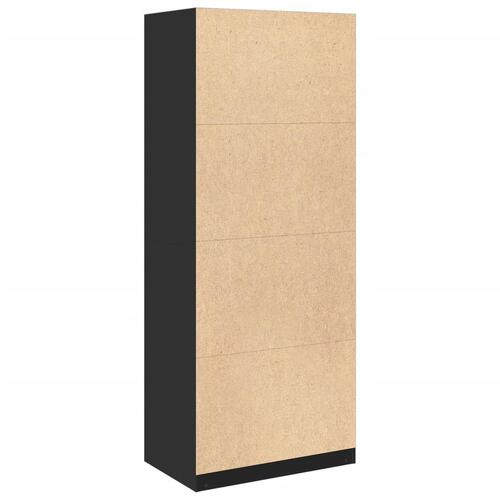 Klædeskab 80x50x200 cm konstrueret træ sort