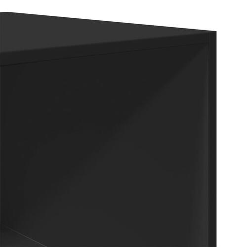 Klædeskab 80x50x200 cm konstrueret træ sort