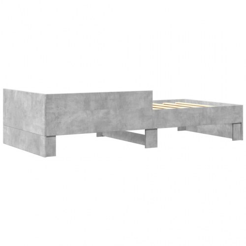 Sengeramme med sengeheste 75 x 190 cm - betongrå