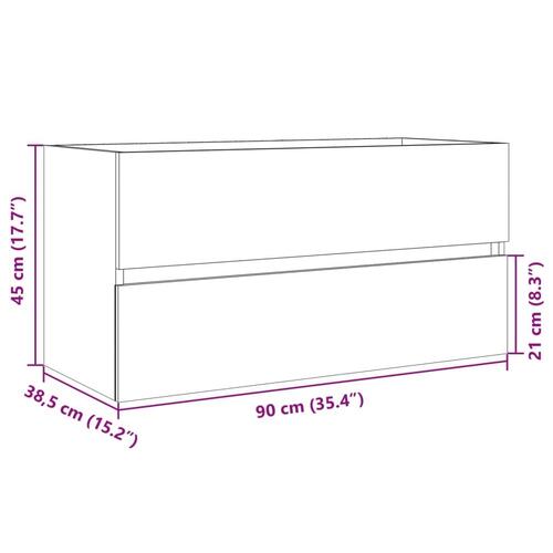 Vaskeskab 90x38,5x45 cm konstrueret træ sonoma-eg