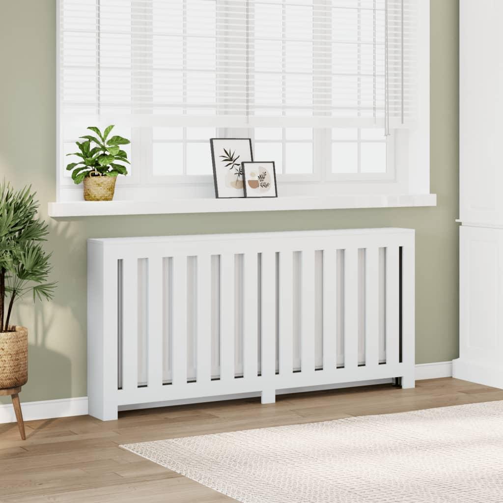 Radiatorskjuler 175x20x82 cm konstrueret træ hvid billede