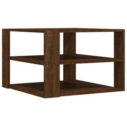 Sofabord 59,5x59,5x40 cm konstrueret træ brun egetræsfarve
