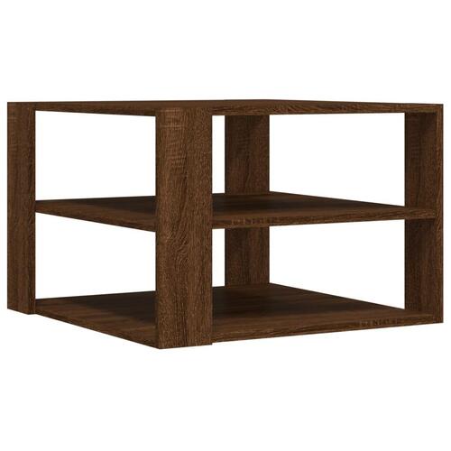 Sofabord 59,5x59,5x40 cm konstrueret træ brun egetræsfarve