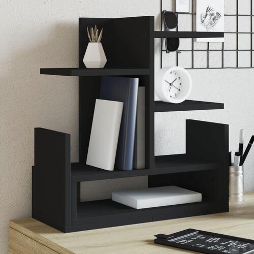 Hylde til skrivebord 49x20x52,5 cm konstrueret træ sort