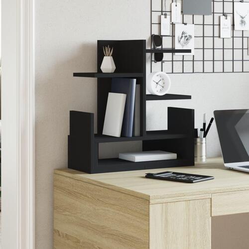 Hylde til skrivebord 49x20x52,5 cm konstrueret træ sort