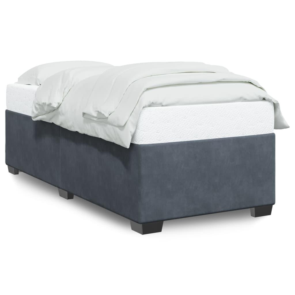 Sengeramme uden madras Mørkegrå 100x200 cm Fløjl billede