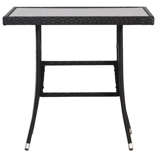 Havebord sort 80 x 80 x 74 cm polyrattan