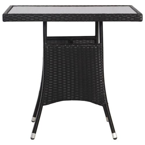 Havebord sort 80 x 80 x 74 cm polyrattan