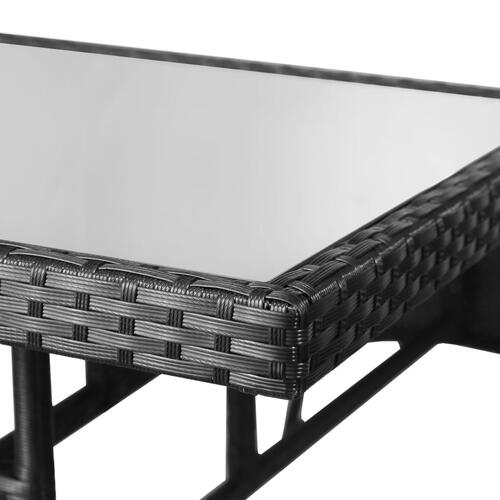 Havebord sort 80 x 80 x 74 cm polyrattan