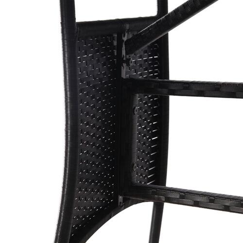 Havebord sort 80 x 80 x 74 cm polyrattan