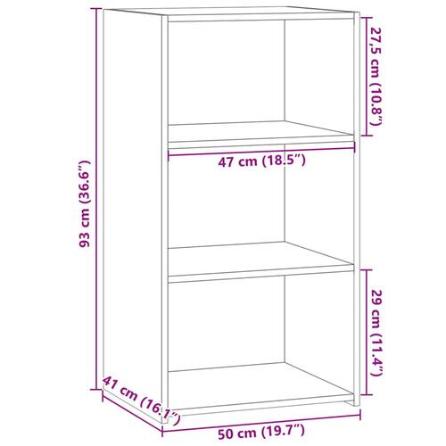 Reol 50x41x93 cm konstrueret træ sort