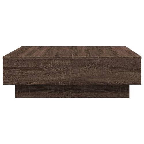 Sofabord 90x90x28 cm konstrueret træ brun egetræsfarve