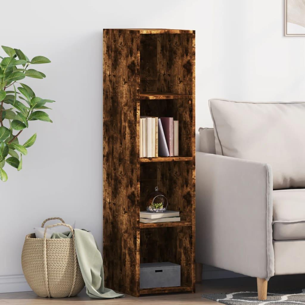 Reol 30x41x124 konstrueret træ røget egetræsfarve