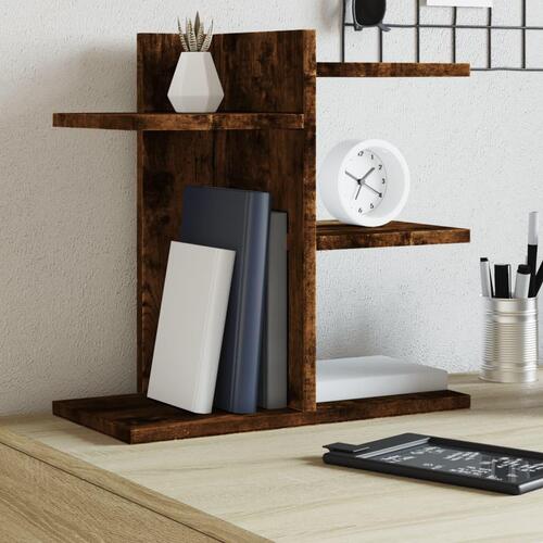 Hylde til skrivebord 42x21,5x42 cm konstrueret træ røget eg