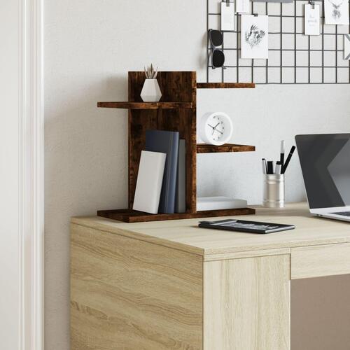 Hylde til skrivebord 42x21,5x42 cm konstrueret træ røget eg