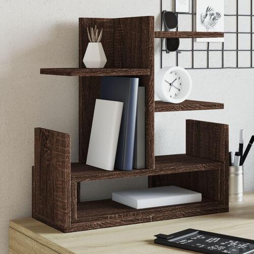 Hylde til skrivebord 49x20x52,5 cm konstrueret træ brunt eg