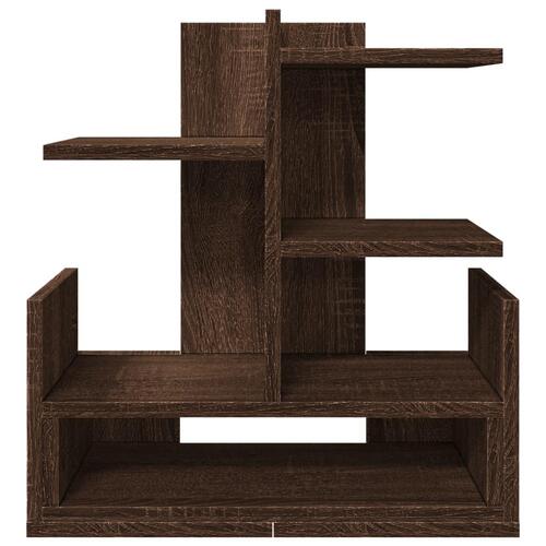 Hylde til skrivebord 49x20x52,5 cm konstrueret træ brunt eg