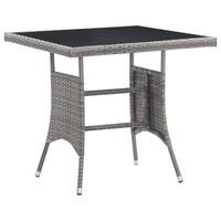 Havebord 80x80x74 cm polyrattan grå