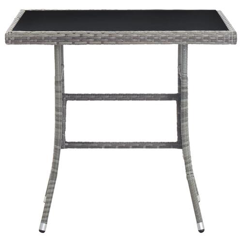 Havebord 80x80x74 cm polyrattan grå