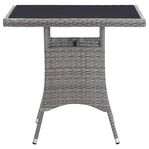 Havebord 80x80x74 cm polyrattan grå