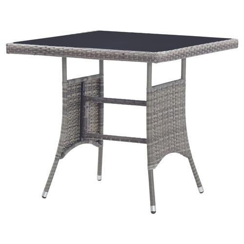 Havebord 80x80x74 cm polyrattan grå