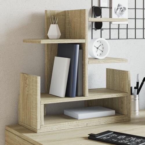 Hylde til skrivebord 49x20x52,5 cm konstrueret træ sonoma-eg