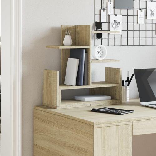 Hylde til skrivebord 49x20x52,5 cm konstrueret træ sonoma-eg