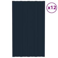 Tagplader 12 stk. 80x45 cm galvaniseret stål antracitgrå