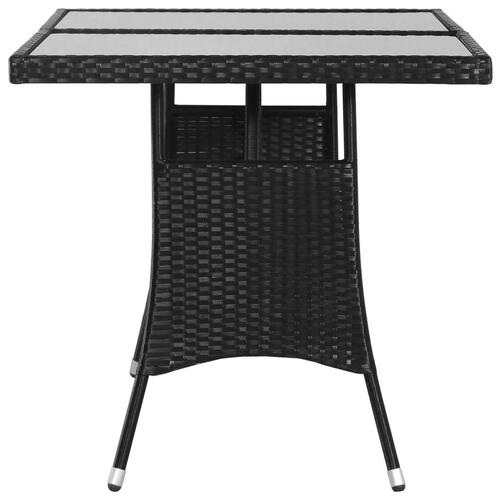Havebord 140 x 80 x 74 cm polyrattan sort