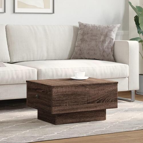 Sofabord 60x45x31 cm konstrueret træ brun egetræsfarve
