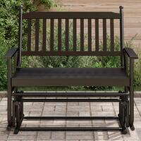 Gyngebænk 118x70x104,5 cm massivt poppeltræ sort