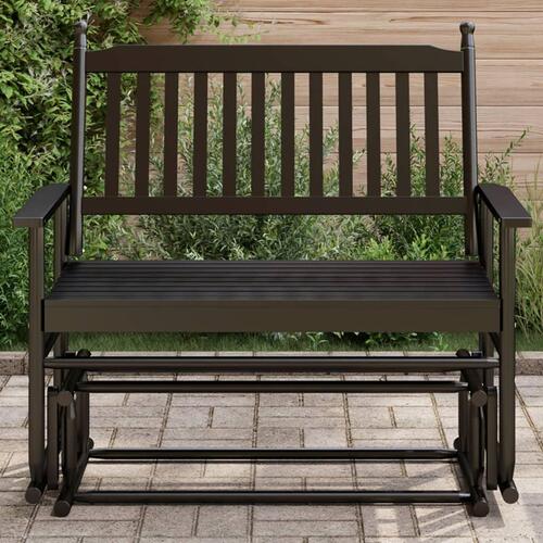 Gyngebænk 118x70x104,5 cm massivt poppeltræ sort