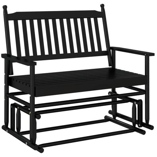 Gyngebænk 118x70x104,5 cm massivt poppeltræ sort