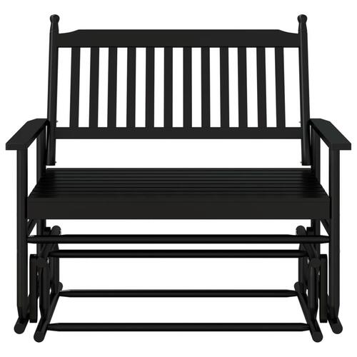 Gyngebænk 118x70x104,5 cm massivt poppeltræ sort