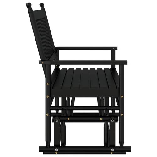 Gyngebænk 118x70x104,5 cm massivt poppeltræ sort