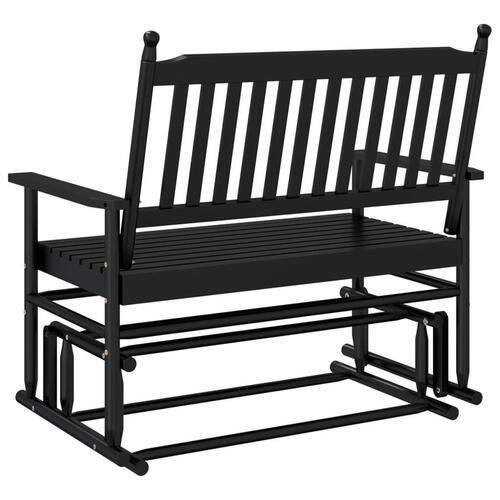Gyngebænk 118x70x104,5 cm massivt poppeltræ sort