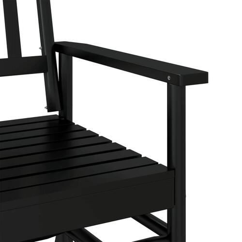 Gyngebænk 118x70x104,5 cm massivt poppeltræ sort
